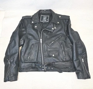 UNIK Collections Vintage schwarze Leder Biker Jacke Herren Gr. 44 - Bild 1 von 11