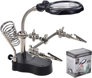 Helping Hands Soldering Station, 3.5X 12X Magnifying Glass LED Lighted... - Picture 1 of 9