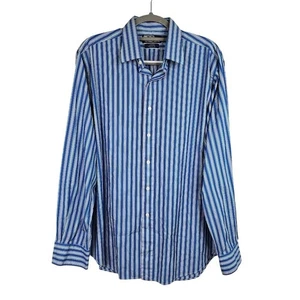 Men's POLO by RALPH LAUREN Curham Classic Fit Button Up Shirt BLUE STRIPE 16.5 L - Picture 1 of 5