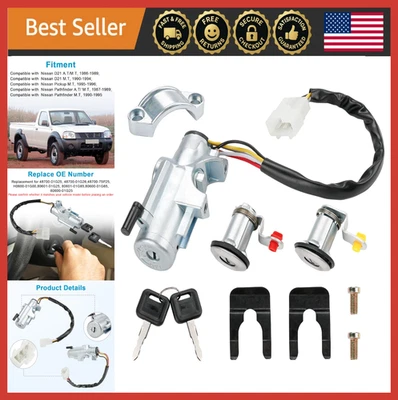 Ignition Switch Door Lock Cylinder Key for Nissan D21 Pathfinder 1986-1996 Foto 1 de 4