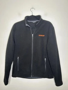 Dunkin' Donuts Logo Jacke Herren schwarz durchgehender Reißverschluss Fleece Mitarbeiter Größe Small NEU - Bild 1 von 8