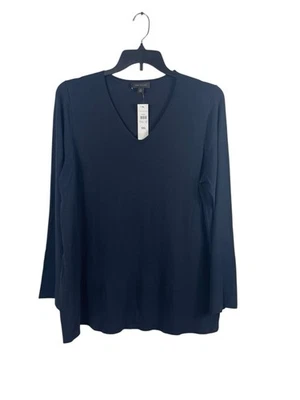 Suéter para mujer Ann Taylor cuello en V negro elástico talla XXL NUEVO CON ETIQUETAS clásico puño abertura Foto 1 de 4