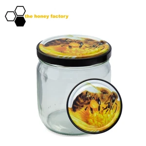 96 x HONIGGLAS Twist Off Glas CURVY 500G im KARTON inkl. Metalldeckel POLLY BEE - Bild 1 von 3