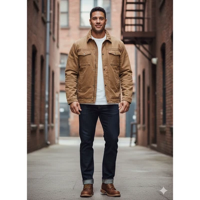 Levi's XXL Military Field Barn Chore canvas Retro utility insulate Jacket Brown - Image 1 of 4
