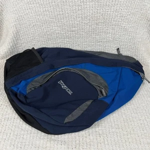 Vintage JanSport Sling Bag Rucksack One Shoulder blau schwarz Reise Daypack Büchertasche - Bild 1 von 15