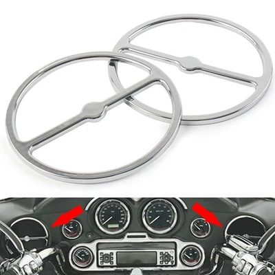 Speaker Trim Ring Cover Fit Harley Electra Tri Street Glide Left & Right Chrome - Image 1 of 4