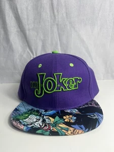 The Joker Purple Lime Green Rare DC Snapback Baseball Cap Hat Six Flags Batman - Picture 1 of 9