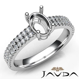 Anillo de compromiso de punta de corte en U de diamante ovalado oro blanco de 18 K 0,5 quilates - Imagen 1 de 7