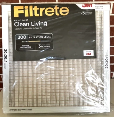 Filtrete 20x20x1 MPR 300 Clean Living Basic Dust AC Furnace Air Filter 6 Pack 3M - Image 1 of 4