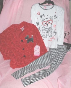 Young Hearts Girls 3 Piece Set Top/Leggings Scottie Dog Free Shipping - Picture 1 of 11