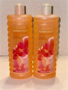 Avon Bubble Bath Delight Bain Mousse Lot of 2 Orange & Honeysuckle New Sealed - Picture 1 of 3