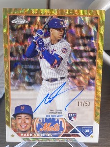 2023 Topps Chrone MARK VIENTOS Gold Wave Auto RC /50 Mets On-Card  