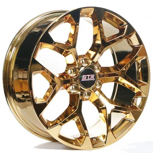24" STR WHEELS 701 CANDY GOLD SNOWFLAKE REPLICA RIMS (P06) - Picture 1 of 8