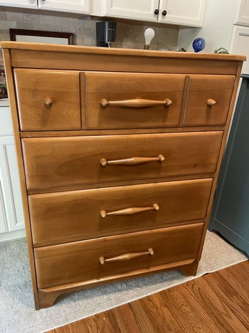 Vintage Cushman Colonial Maple dresser Chest of Drawers Middlebury 5554 4 drawer Cover