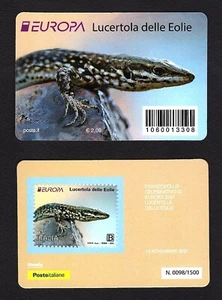 Italia 2021 - Europa , Lucertola delle Eolie - tessera filatelica  - Imagen 1 de 1