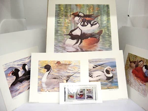 Ducks Souvenir Sheet w Signed Numbered Prints by Artist Michael Warren Fleetwood - Picture 1 of 9