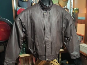 Walden - Men's Brown Leather Bomber Jacket w/ Removable Thermo Lite Liner sz 3XL - Picture 1 of 12