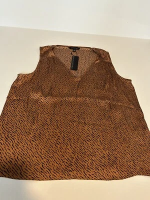Banana Republic Satin Camel/Animal Print Camisole, Sz M - Image 1 of 4