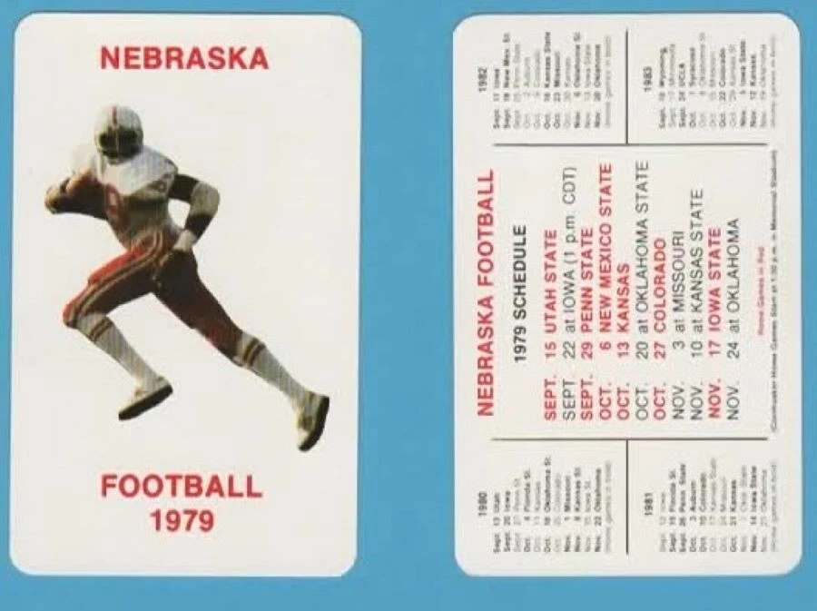 NCAA FOOTBALL 1979 NEBRASKA  pocket schedule - Image 1 of 1