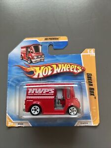 Hot Wheels Faster Than Ever Mail Delivery Red BREAD BOX Short Card White Wheels