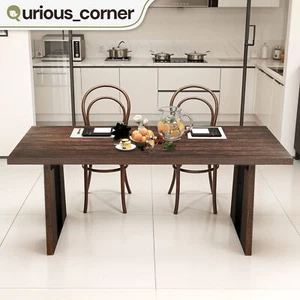 71" Long Wooden Dining Table 6-8 People Kitchen Living Room Meeting Rectangular - Picture 1 of 11