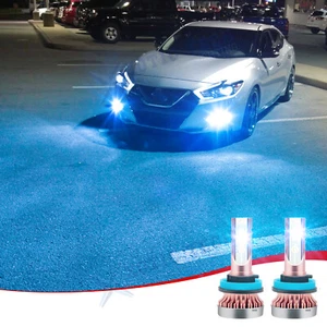 2Pcs Super Bright Ice Blue H11 H9 LED High Beam Bulbs Replacement For Nissan - Picture 1 of 10