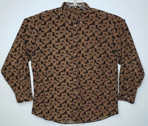 Vintage rothaariges braunes Cord Southwestern Elch Langarmhemd Herren Large gebraucht, in einwandfreiem Zustand - Bild 1 von 8