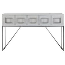 Uttermost Abaya MDF and Stainless Steel Console Table in Soft White