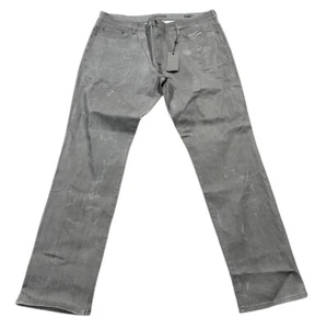 NUEVO Pantalones de mezclilla John Varvatos para hombre JV702 recubiertos encerados calce ajustado gris talla 38 nuevos con etiquetas - Imagen 1 de 5
