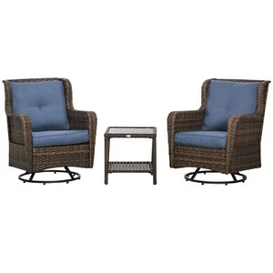 3 Piece Patio Bistro Set Outdoor Conversation Furniture for Poolside Balcony - Picture 1 of 11