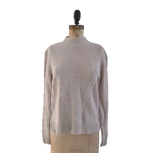 Marled 100% Cashmere Mock Neck Sweater Taupe S NWT - Picture 1 of 4