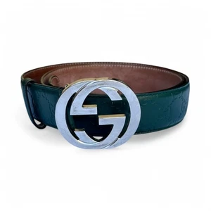 Original Gucci Gürtel Guccissima Monogramm grün Leder ineinandergreifend Gr. 95/38 - Bild 1 von 12