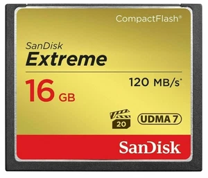16GB Sandisk Extreme 120MB/s UDMA7 CF Compactflash Memory Card - Picture 1 of 1