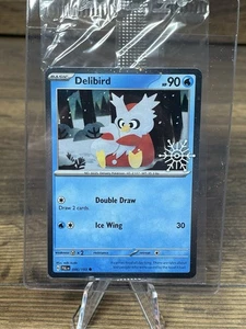 Delibird 046/193 Pokémon Juego de Cartas Coleccionables Calendario de Vacaciones 2025 Estampilla Festiva Promo SELLADA - Imagen 1 de 2