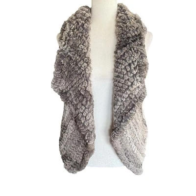 Chaleco Bagatelle drapeado frente abierto imitación piel para mujer M gris animal estampado mafia esposa Foto 1 de 4