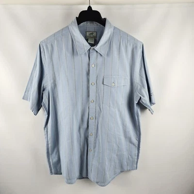 Horny Toad Toad & Co Shirt Mens Large Blue Stripe S/S Button Up - Image 1 of 4