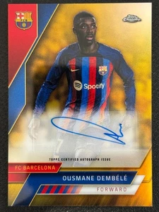 Topps 2023 Chrome FC Barcelona Team Set Ousmane Dembele Auto /50 Gold Ballon d'O - Picture 1 of 2