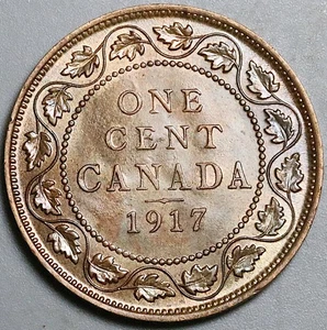 1917 Canada George V 1 Cent Choice UNC WWI Coin (25101802R) - Picture 1 of 2