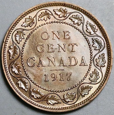 1917 Canada George V 1 Cent Choice UNC WWI Coin (25101802R) - Image 1 of 2