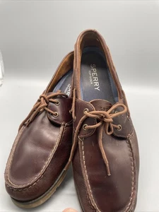 Sperry Men’s Cushion Insole Thick   Leather Upper Sz 13 D Topsider Shoe Defender - Picture 1 of 24