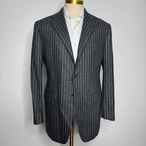 Sartoria Partenopea Napoli Gray Pinstripe 42R 52 EU Wool Suit Blazer Sport Coat - Picture 1 of 10