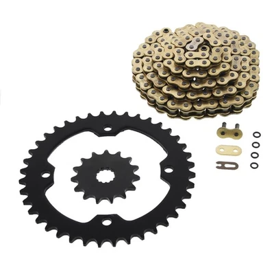 2004 - 2007 Yamaha YFZ450 YFZ 450 Gold O-Ring Chain & Black Sprocket 15/40 100L - Image 1 of 4