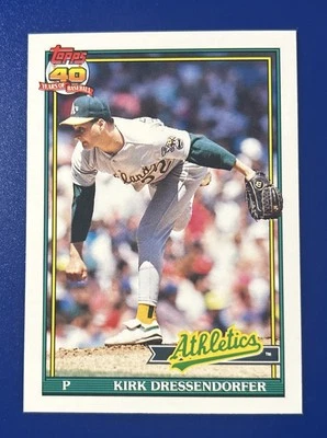 1991 Topps Traded Baseball Kirk Dressendorfer Oakland Athletics #35T - Image 1 of 2