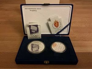 2 Münzen Silber Norwegen Lillehammer Olympia 1994 in OVP m. Zertifikat 1,5 Unzen - Bild 1 von 14