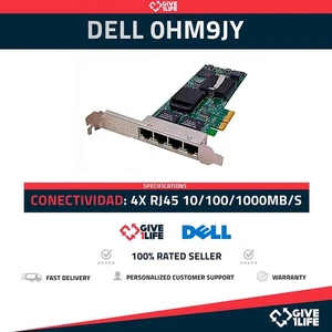 DELL 0HM9JY Tarjeta de Red 4x 10/100/1000MB/s PCI Express - Picture 1 of 6