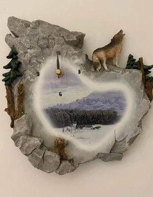 Reloj de Pared "Spirit of the Wolf" American Spirit 41048 NUEVO EN CAJA Foto 1 de 4