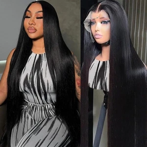 30 Inch 13x6 Lace Front Wigs Human Hair 200 Density 13x6 HD Transparent Lace ... - Picture 1 of 7