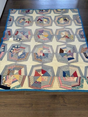 复古中世纪“蜘蛛网”,Starburst 古董被子 — 第 1/4 张图片