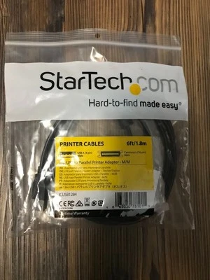 Startech Printer Cable 6Ft. USB to Parallel Printer Adapter-M/M ICUSB1284 NEW - Image 1 of 4