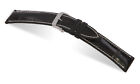 RIOS1931 Genuine Alligator Fullcut Leather Watch Band 18 mm Black "Connoisseur"